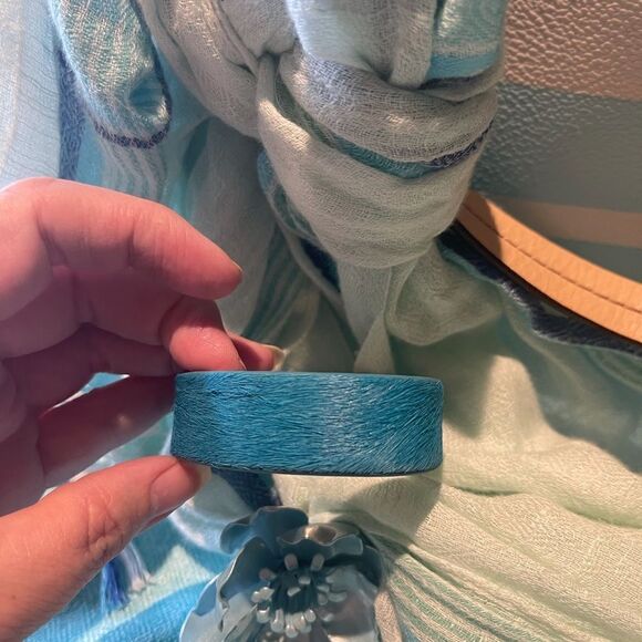 BLUE & Silver Fur Rustic Cuff! - Picture 13 of 16